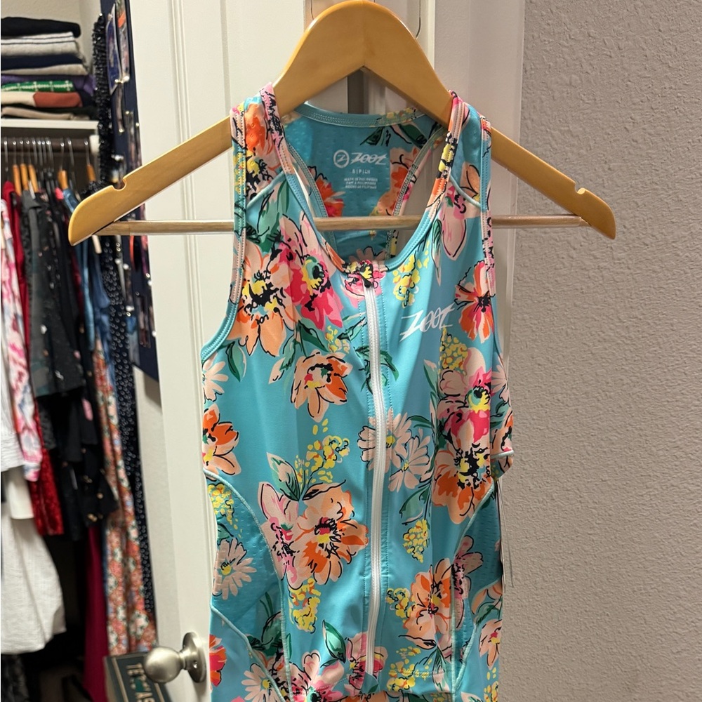 Zoot Floral Women's Swim One Piece - Blue and Pink